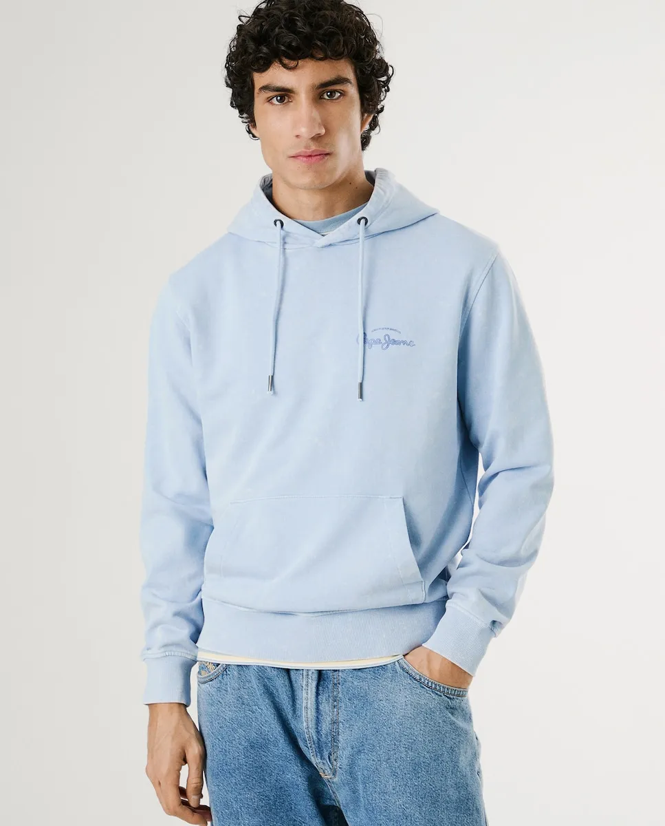

Мужская толстовка с капюшоном и принтом на спине Pepe Jeans, синий