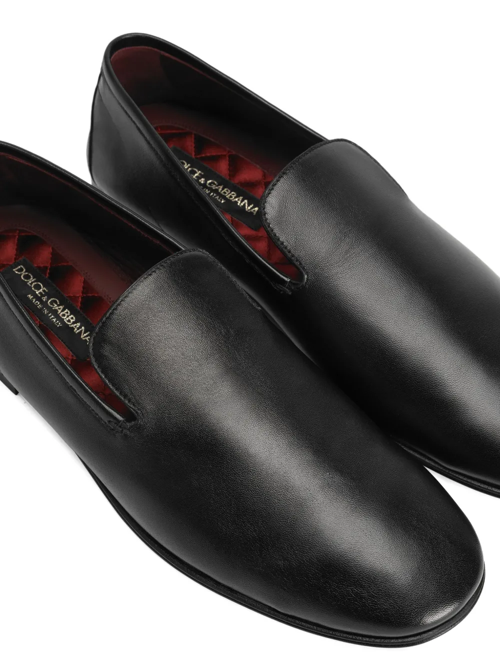 Кожаные мокасины без застежек DOLCE & GABBANA, черный — фото 3
