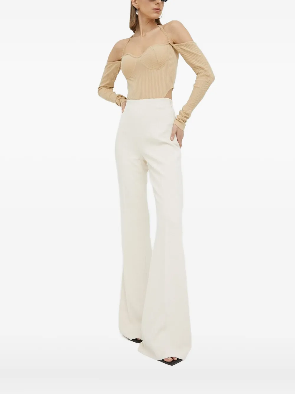 

Топ с ребристым воротником-халтер HERSKIND, нейтральный