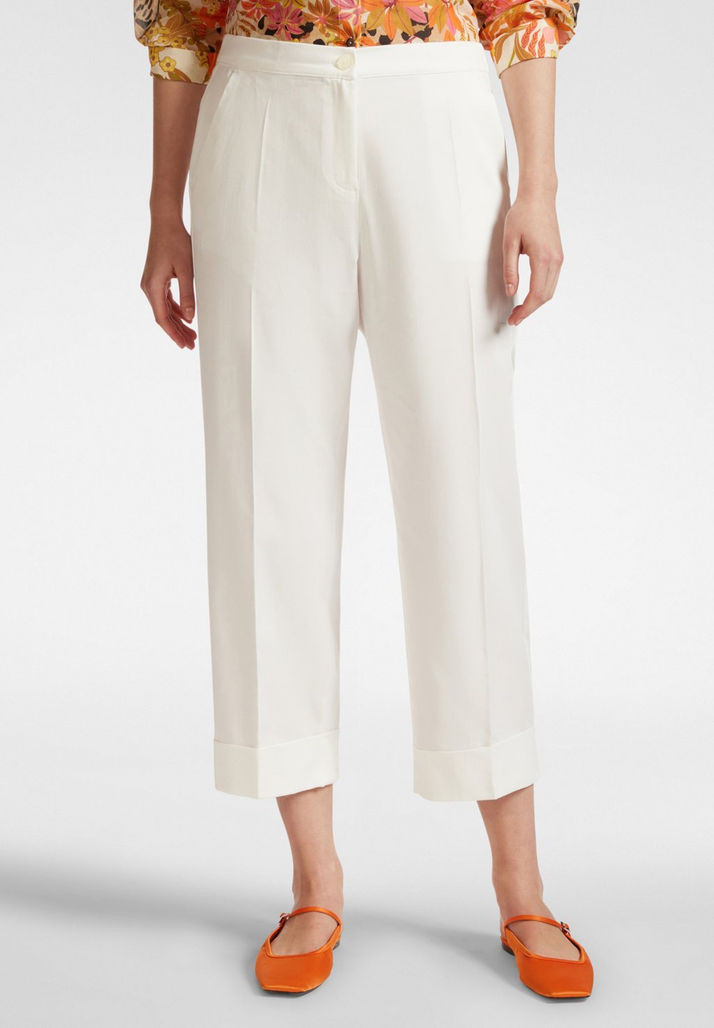 

Брюки CROPPED CON RISVOLTO Elena Mirò, белый