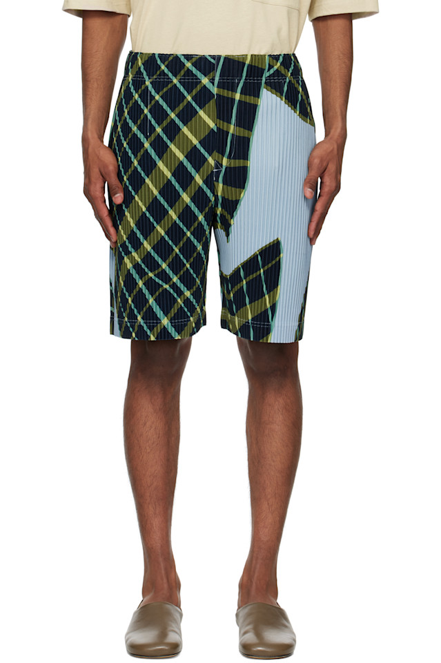 

Шорты в клетку с эффектом ветра Homme Plissé Issey Miyake, мультиколор