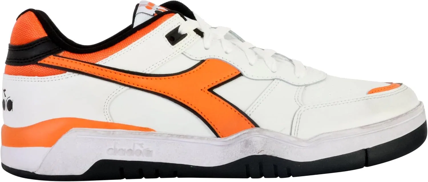 Кроссовки Diadora из кожи, White Orange — фото 2