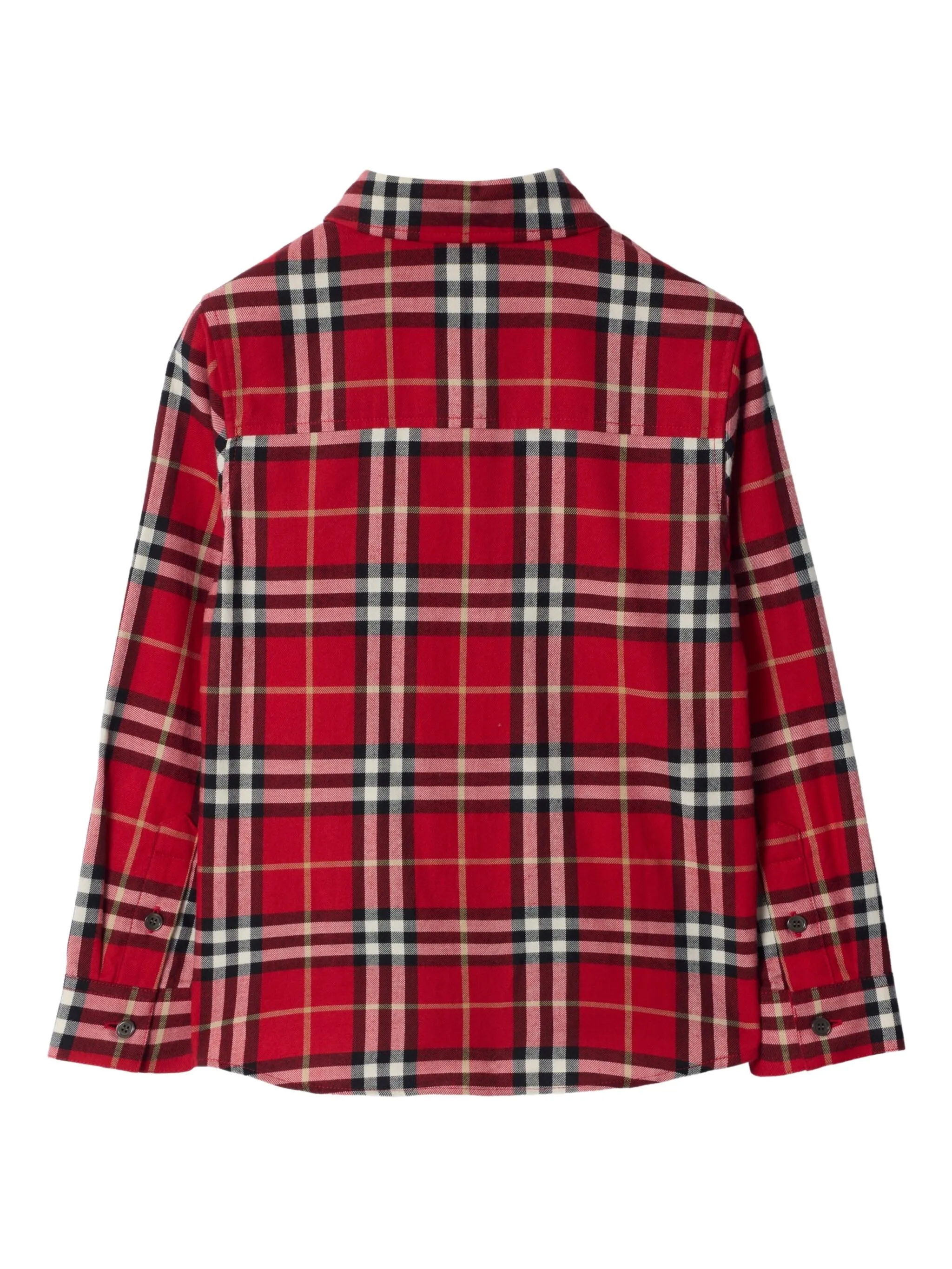 Фланелевая рубашка в клетку Burberry Kids, красный — фото 2