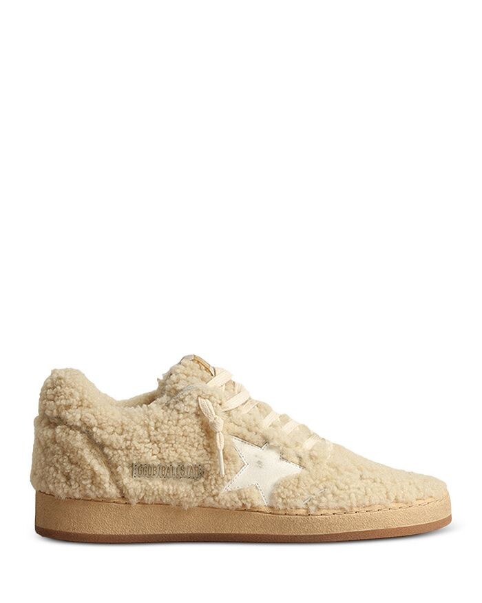 Женские низкие кроссовки Ball Star Shearling Golden Goose