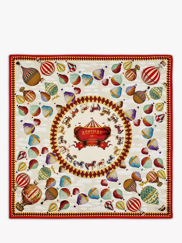

Шарф Aspinal of London Hot Air Balloon Silk Square, красный