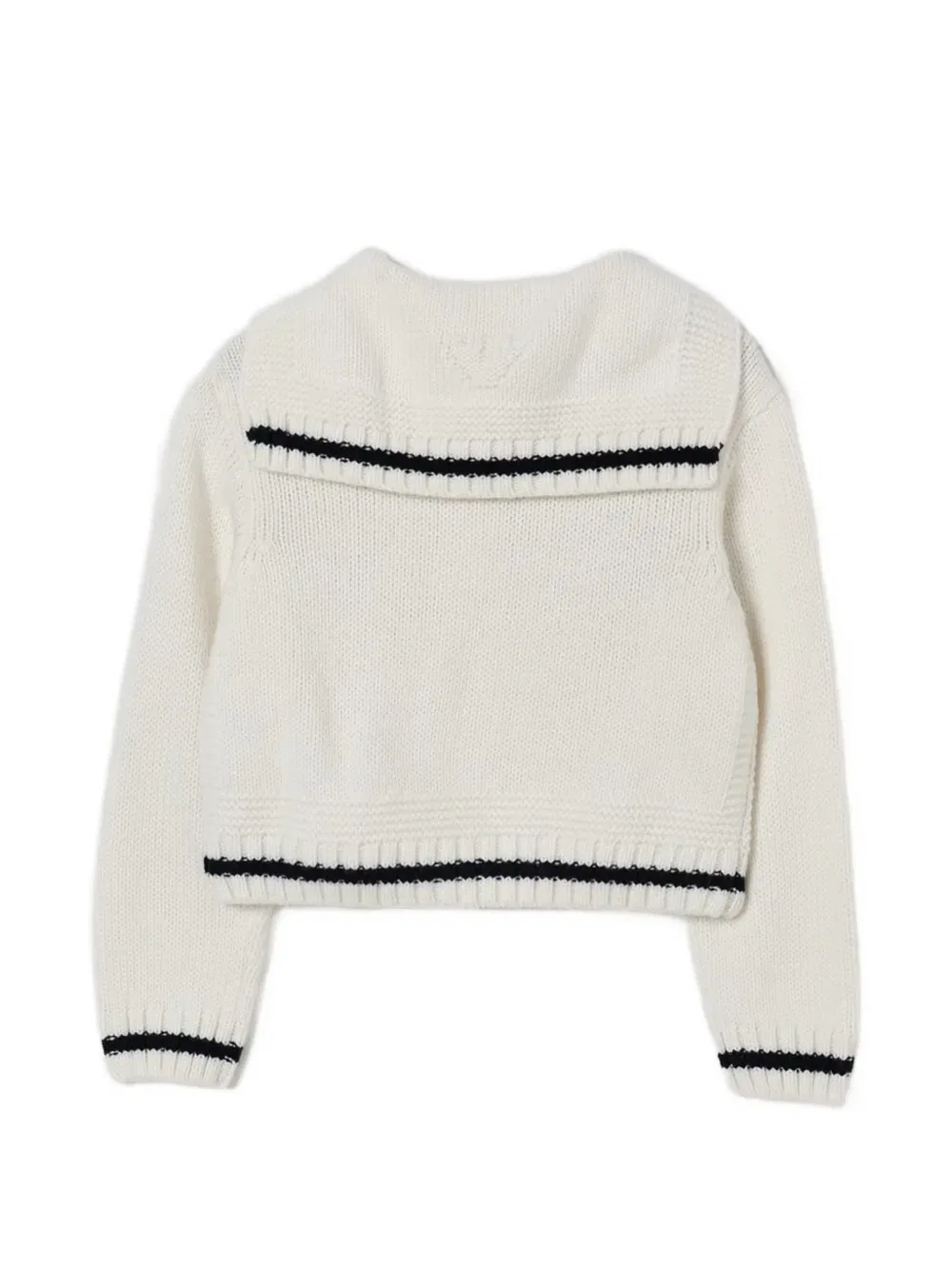 Кардиган в полоску с воротником-шалью Emporio Armani Kids, белый — фото 2