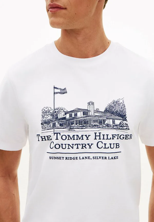 Футболка с графическим вышитым принтом Tommy Hilfiger, White — фото 4