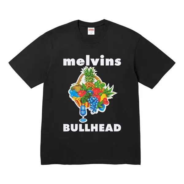 

Футболка x melvins bullhead t-shirt 'black white' Supreme, черный
