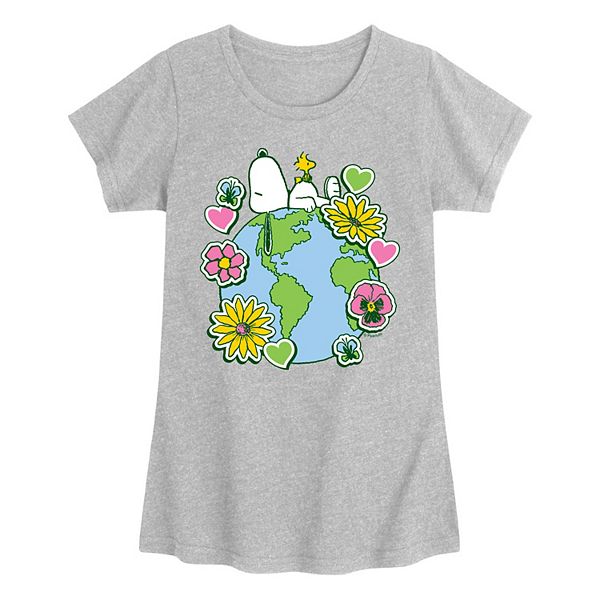 

Футболка с принтом Peanuts Snoopy & Woodstock для девочек 7-16 Licensed Character, Heather Gray