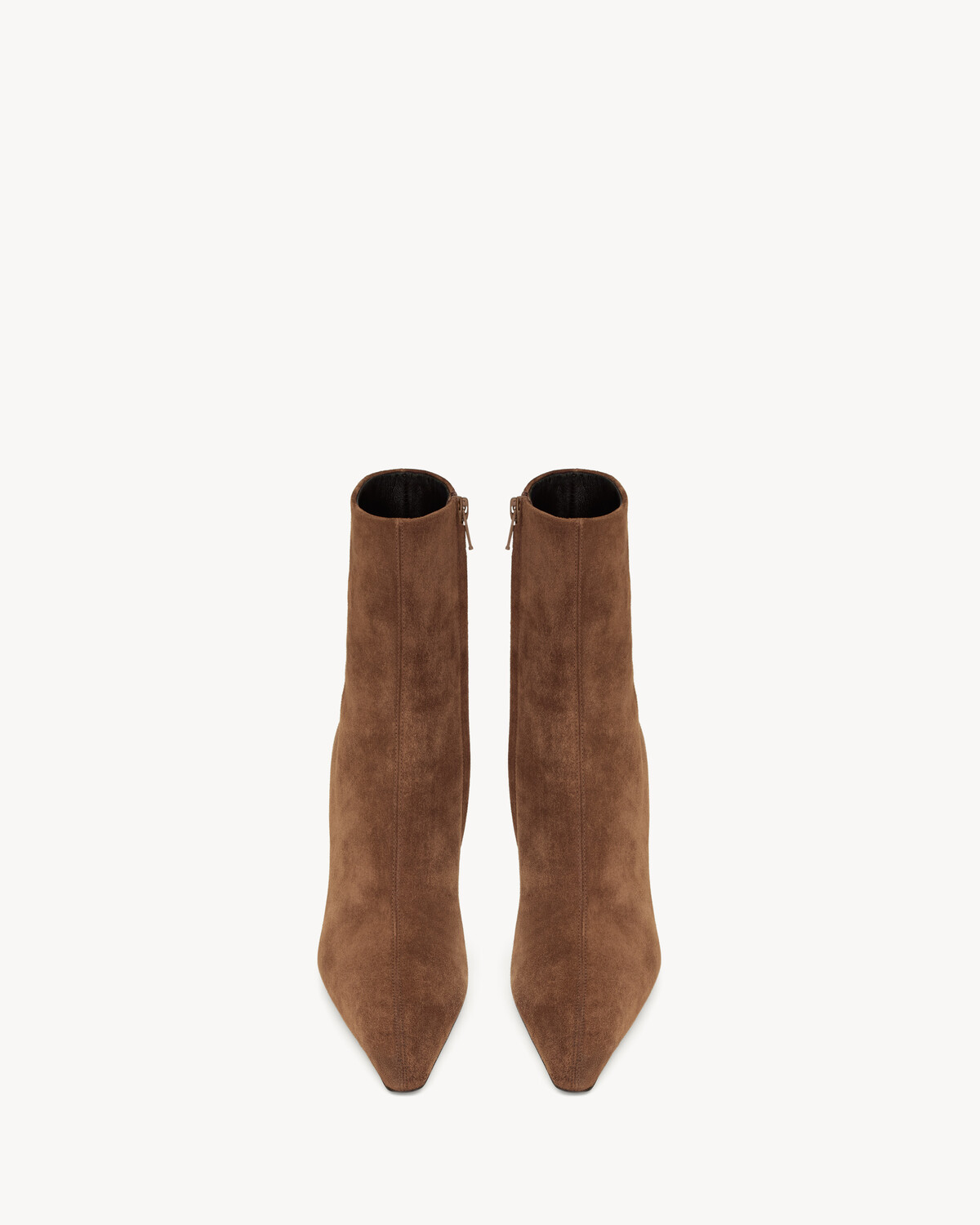 Ботильоны ASHLEY из замши Saint Laurent, коричневый — фото 2