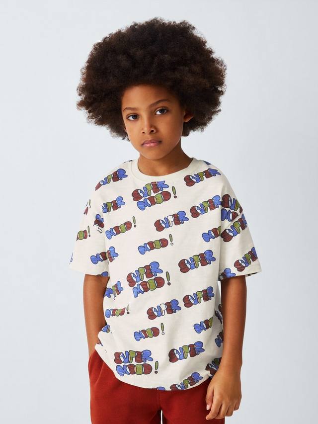 

Детская футболка Super Mood John Lewis ANYDAY, Cream/Multi