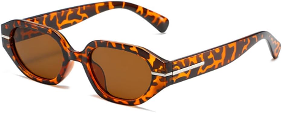 

Солнцезащитные очки с цветочным узором, обрамляющим мрамор, мужские и женские, с декоративными многоугольными линзами в виде рисовых косточек Weloveushop, Leopard Print Frame Tea Flakes