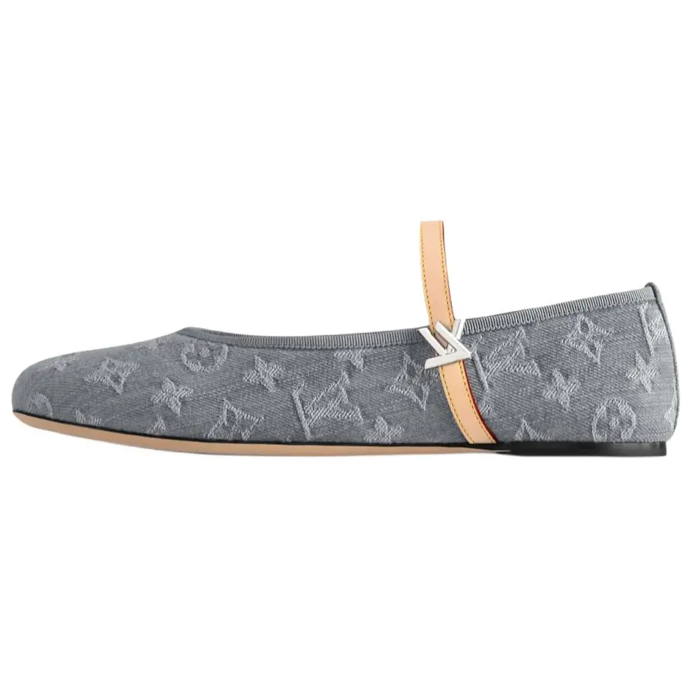 Туфли Romy Flat Mary Jane, женские, серые LOUIS VUITTON, Original Shoe Box Included