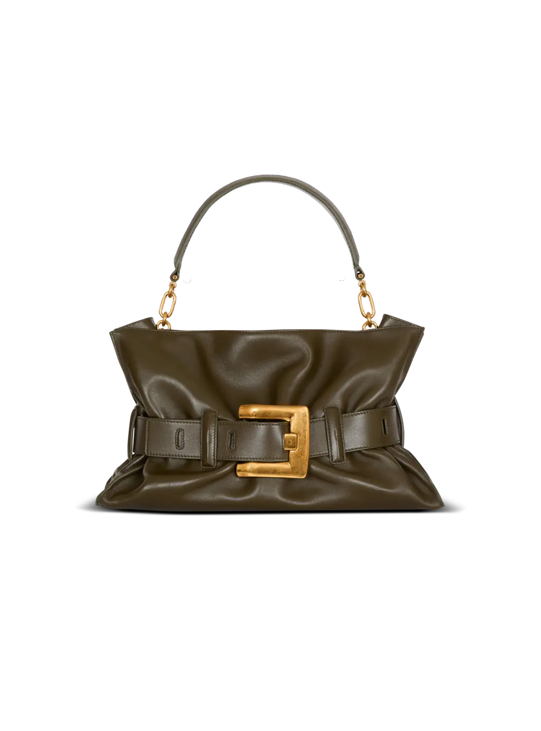 

Сумка Medium Anthem из телячьей кожи Balmain, желтый/хаки/розовый