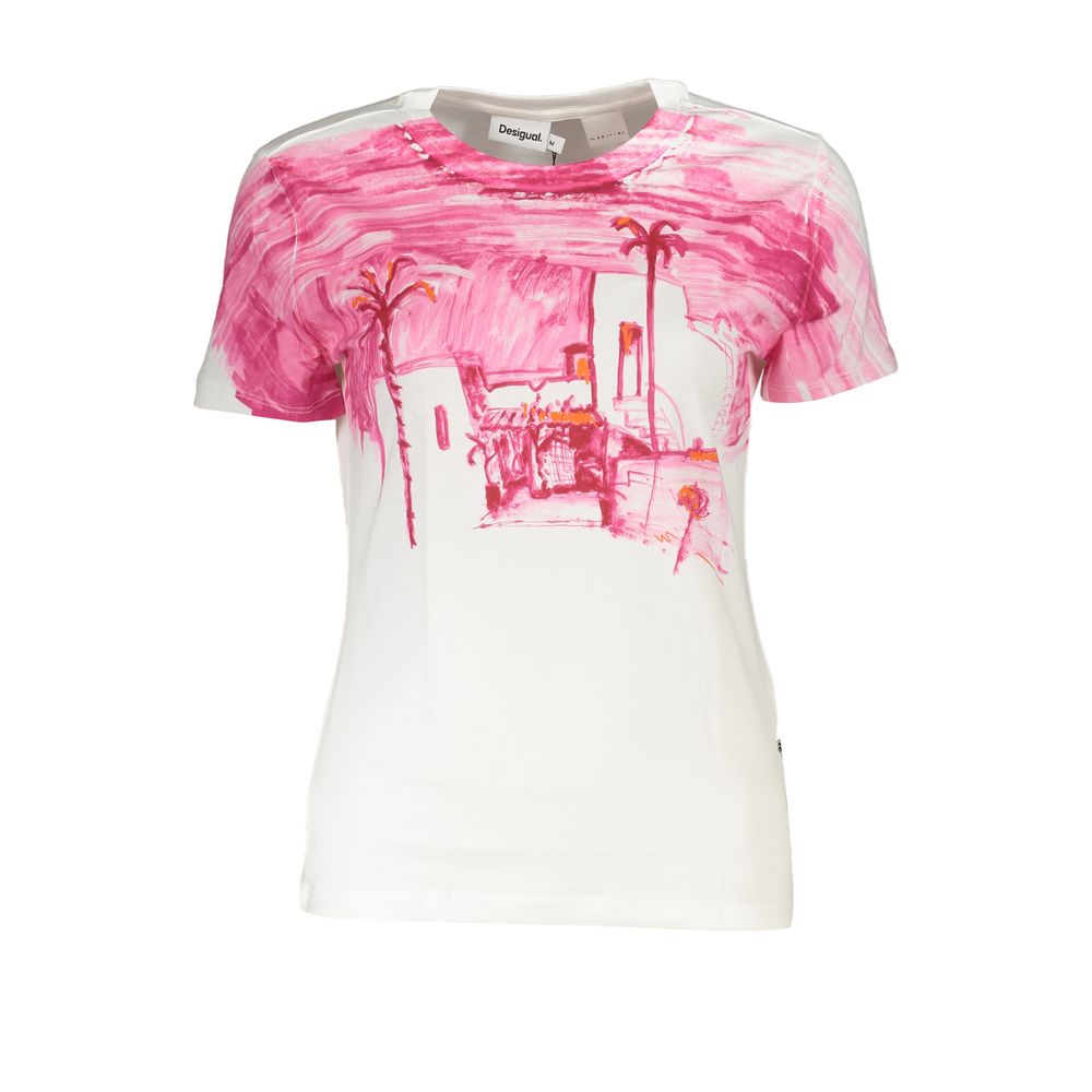

Белые хлопковые топ и футболка Desigual