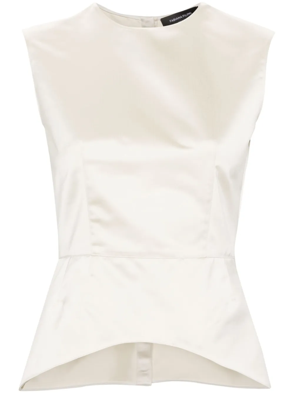 

Атласная блузка с круглым вырезом Fabiana Filippi, нейтральный