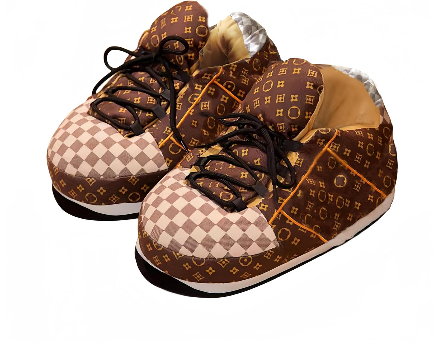 

Унисекс плюшевые тапочки-кроссовки, удобные теплые мягкие домашние тапочки, для дома и улицы, с нескользящей подошвой, пушистые домашние туфли - один размер подходит большинству Generic, коричневый