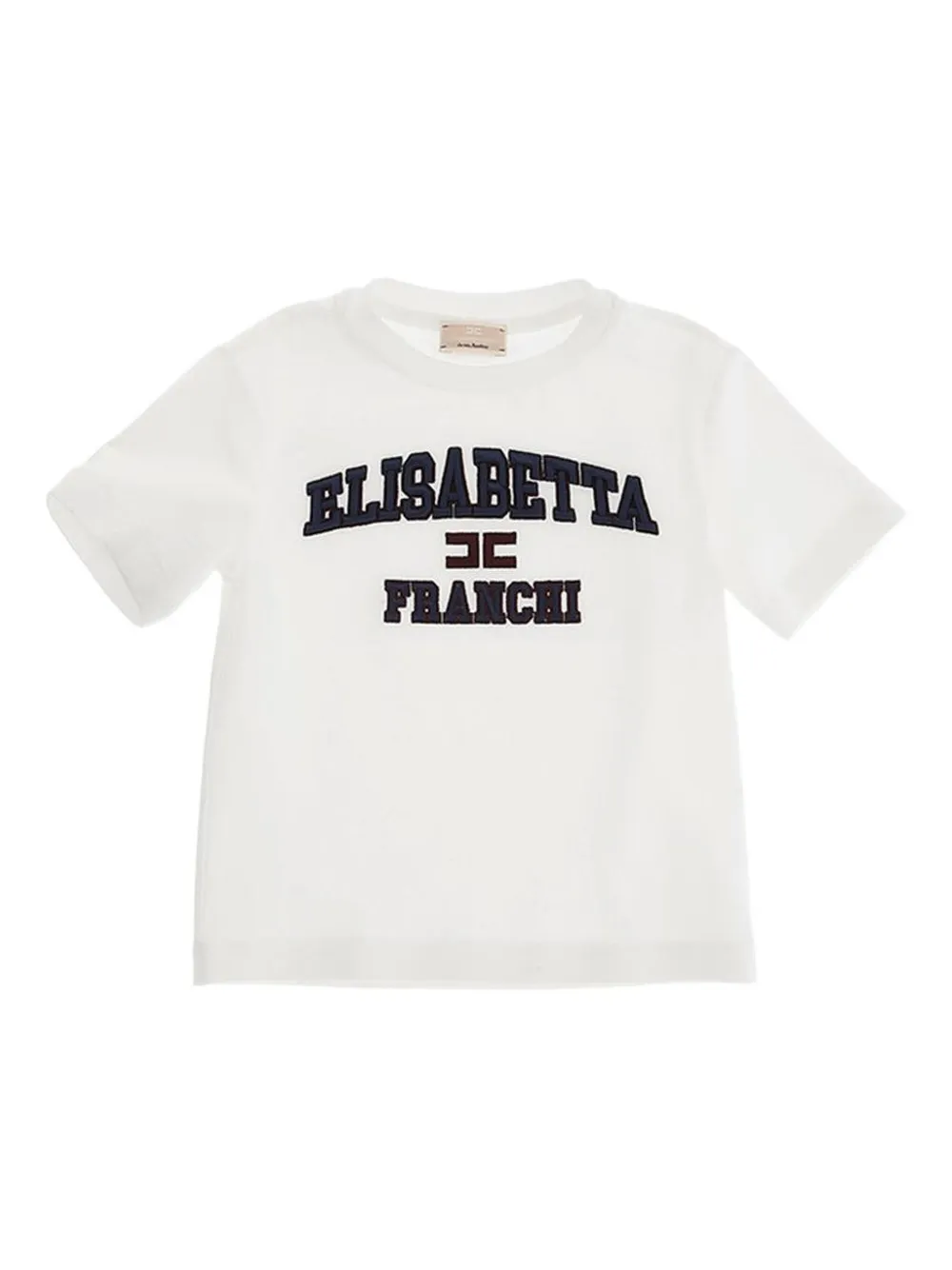 

Футболка с короткими рукавами и логотипом Elisabetta Franchi Kids, белый