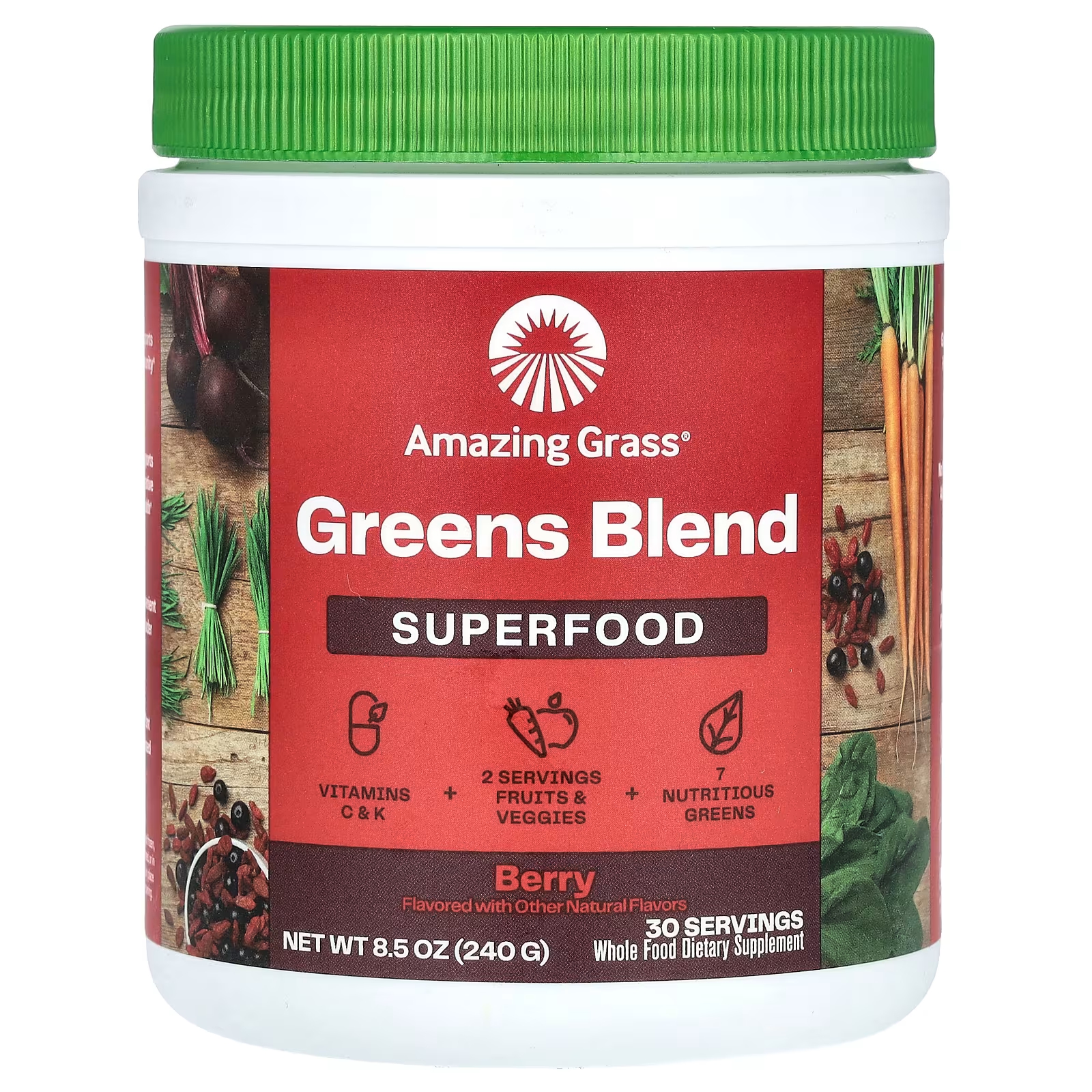 

ЦельноДобавка Amazing Grass Greens Blend Superfood Berry, 240 г