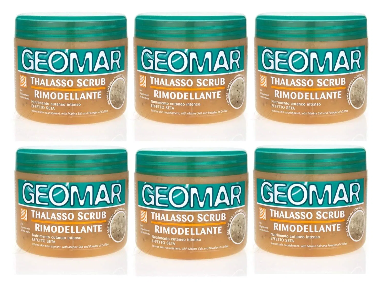 Скраб для тела GEOMAR Thalasso Rimodellante с морской солью и кофе, 6 x 600 г Geomar