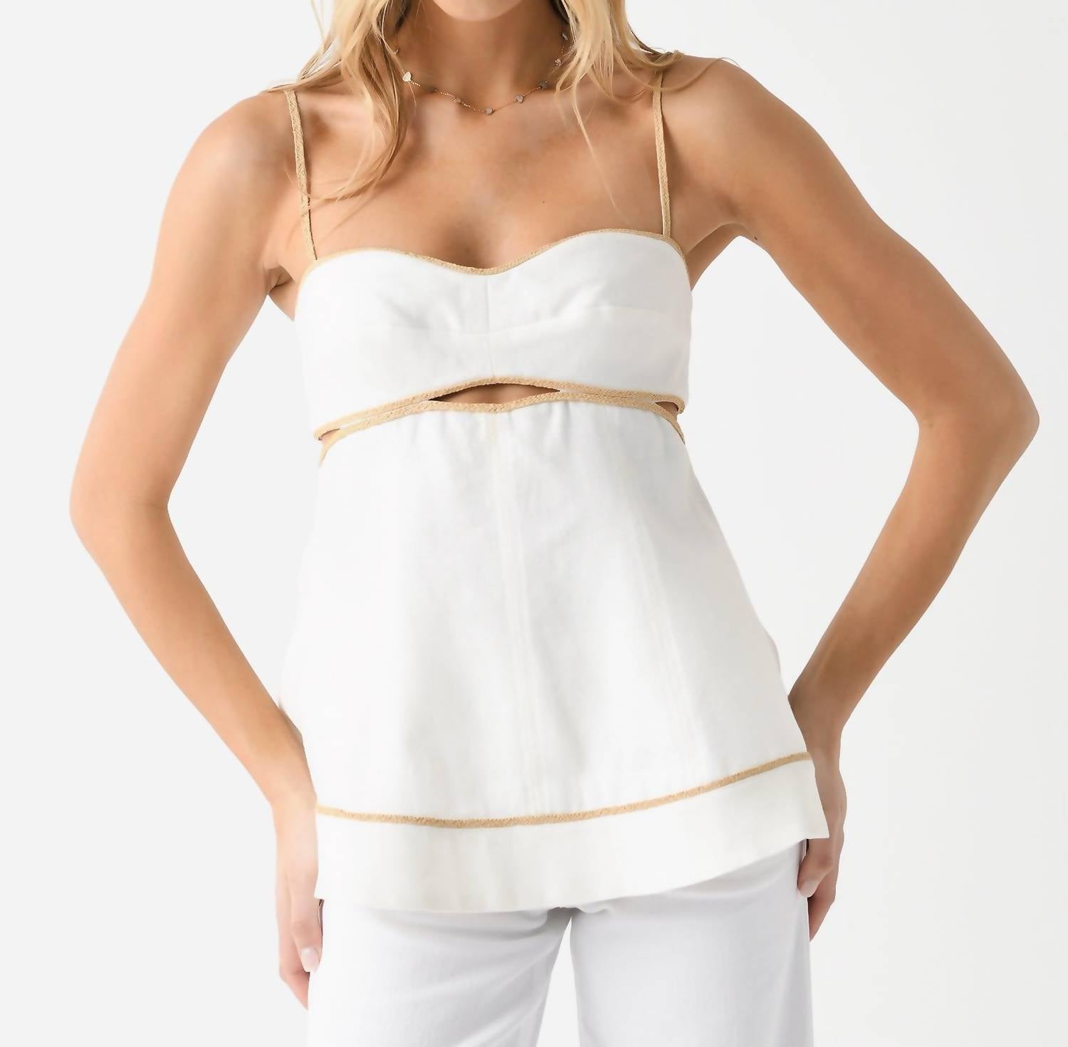 

Топ с отделкой кантом Orla в цвете Off White Clea
