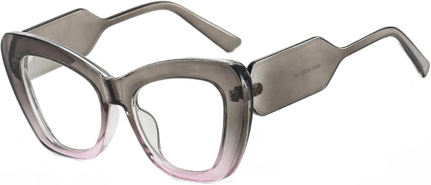 

Солнцезащитные очки с защитой от УФ-излучения UV400 | Большие очки «кошачий глаз» для женщин, контрастный градиент, для занятий спортом на открытом воздухе и вождения DSVIGF, Grey Pink Clear