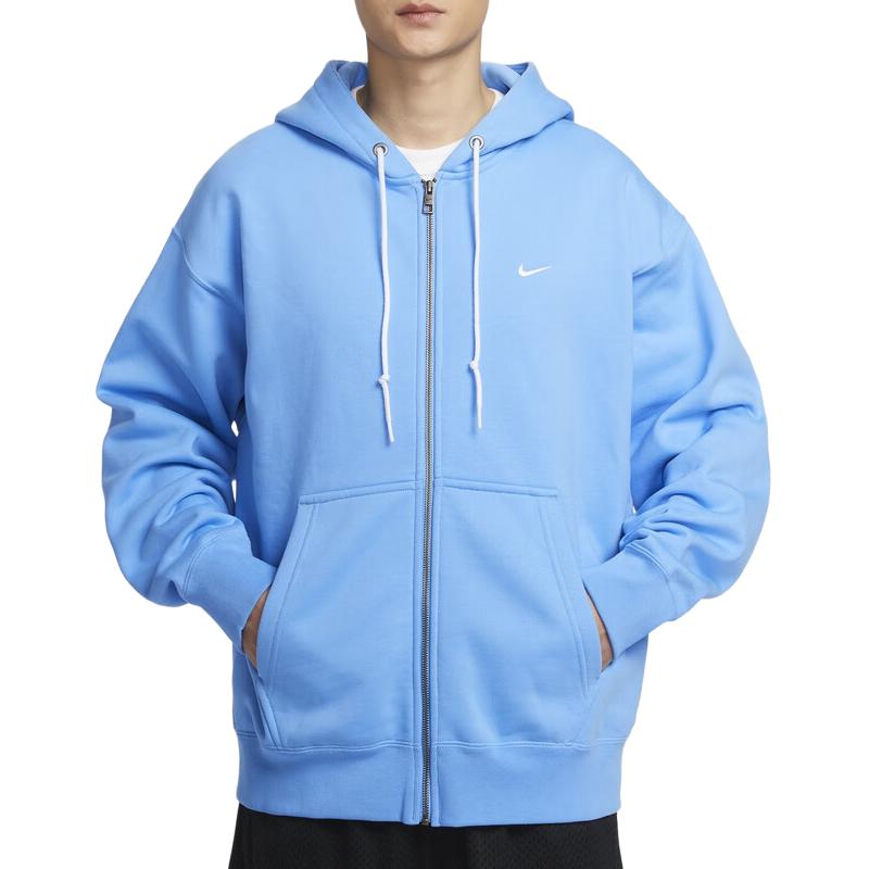 Толстовка с капюшоном Solo Swoosh на молнии со шнурком Nike, синий/белый — фото 3