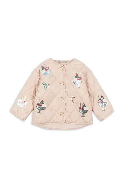 Куртка короткая с пайетками Flora Sequin Jacket Konges Sløjd, розовый — фото 2