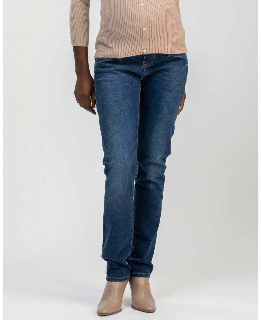 

Джинсы для беременных из эластичного денима в стиле крутой девчонки PIETRO BRUNELLI MATERNITY, Blue