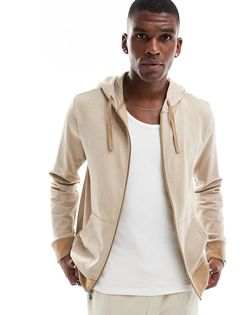 

Толстовка с капюшоном на молнии песочного цвета Polo Ralph Lauren