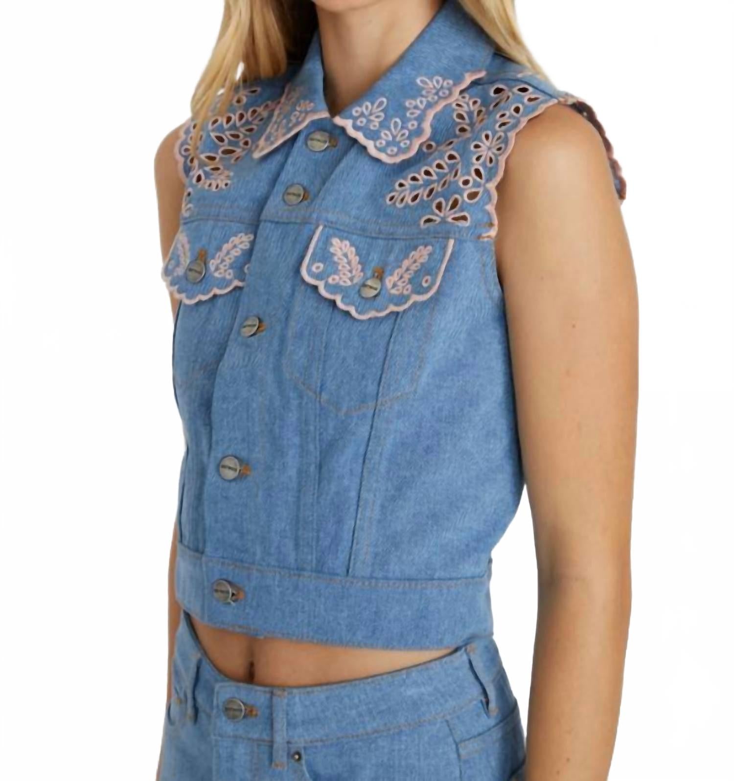 

Венерианский жилет в синем с розовым DRIFTWOOD