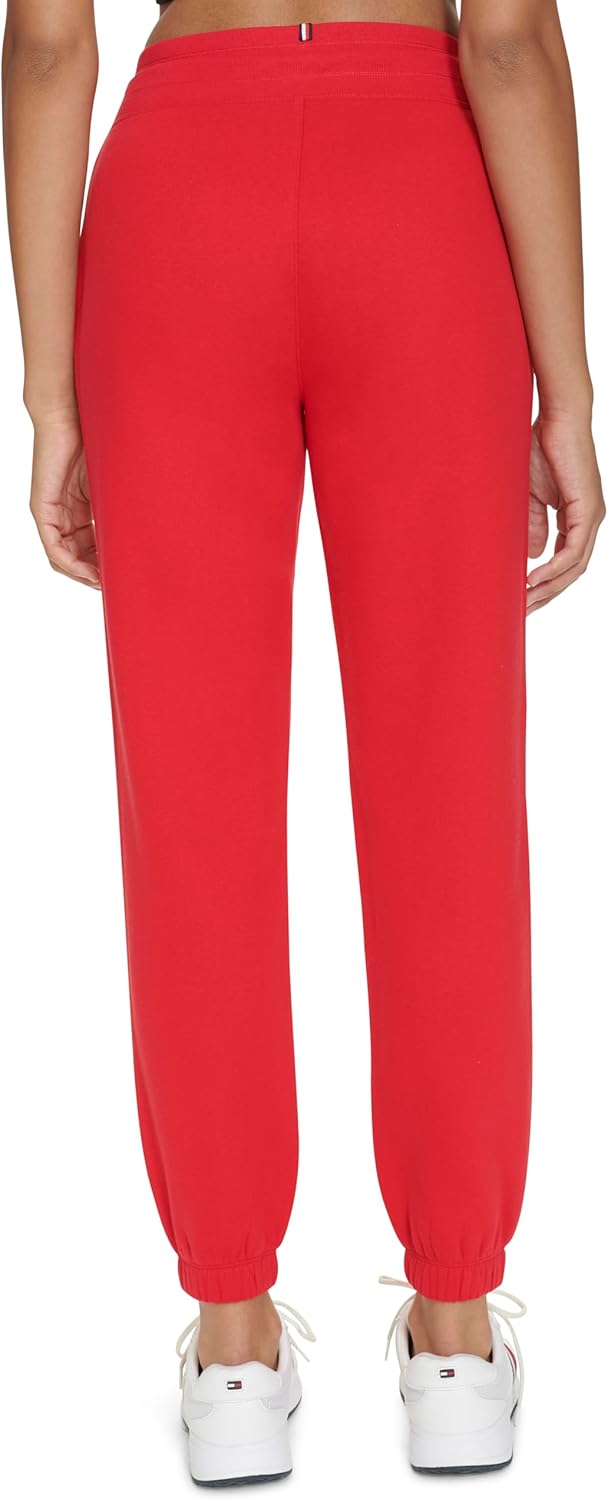 Женские флисовые джоггеры с вышитым логотипом Tommy Hilfiger, Rich Red — фото 4