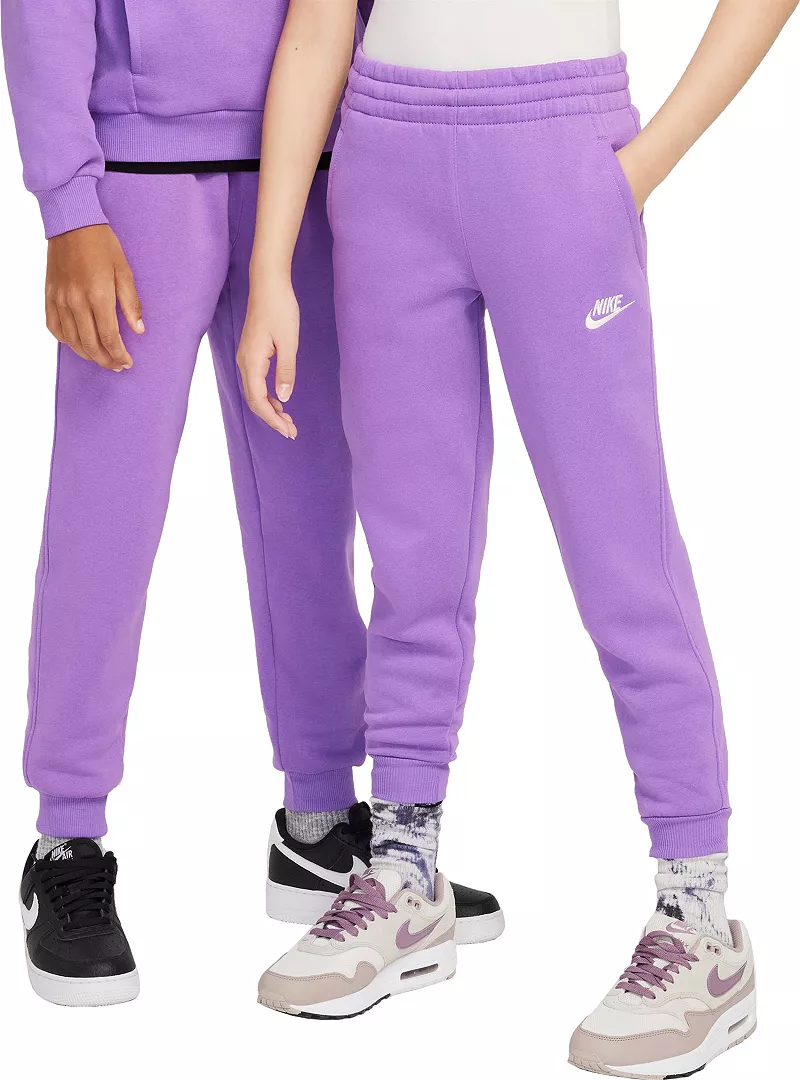 

Флисовые джоггеры Nike All Kids Fit Sportswear Club, цвет Black Raspberry/White