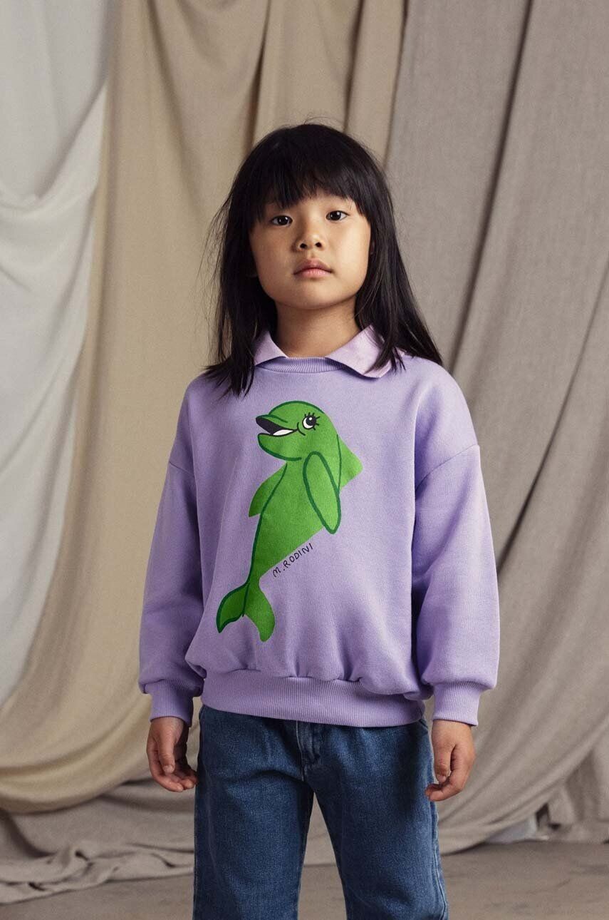 

Детская толстовка Mini Rodini Dolphin, фиолетовый