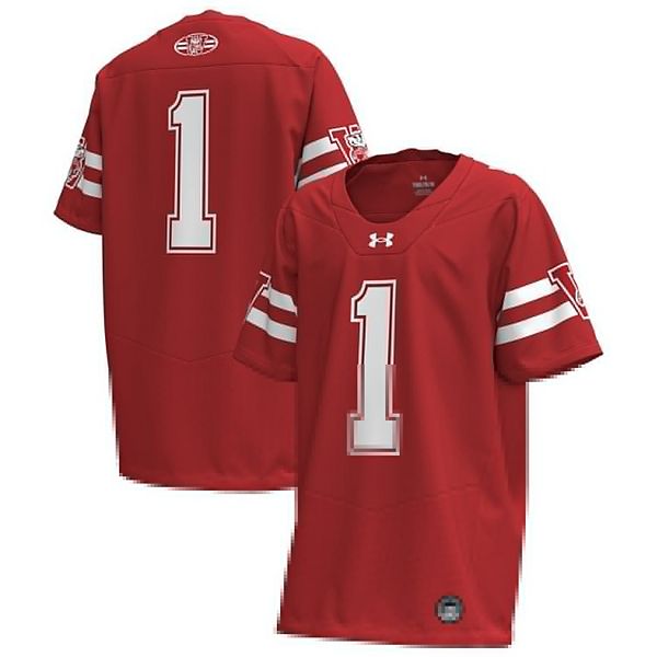 Молодежная реплика игровой футболки wisconsin badgers 1980 home #1 red Under Armour — фото 2