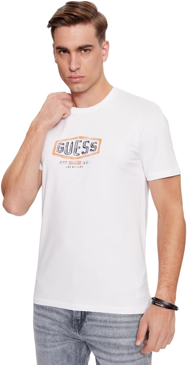

Футболка Guess SS CN Box Crack Logo для мужчин в стиле стритвеар