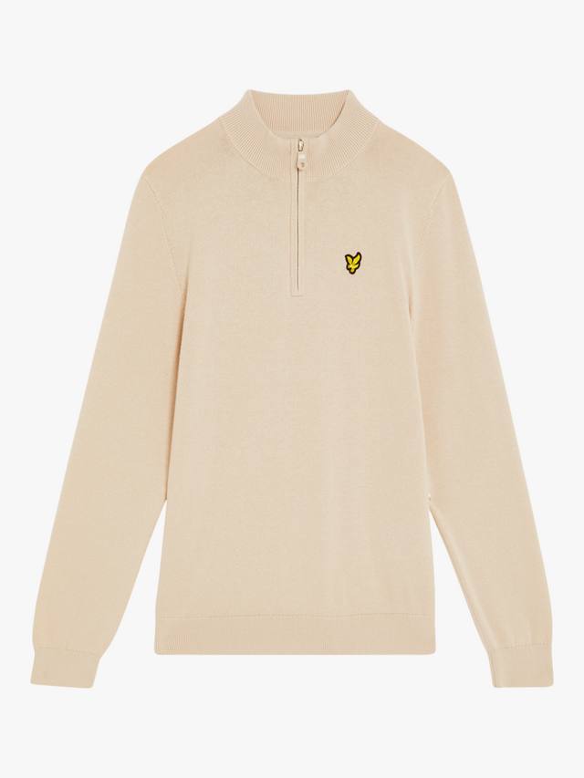 

Детская хлопковая кофта с молнией на четверть Lyle & Scott, Beige