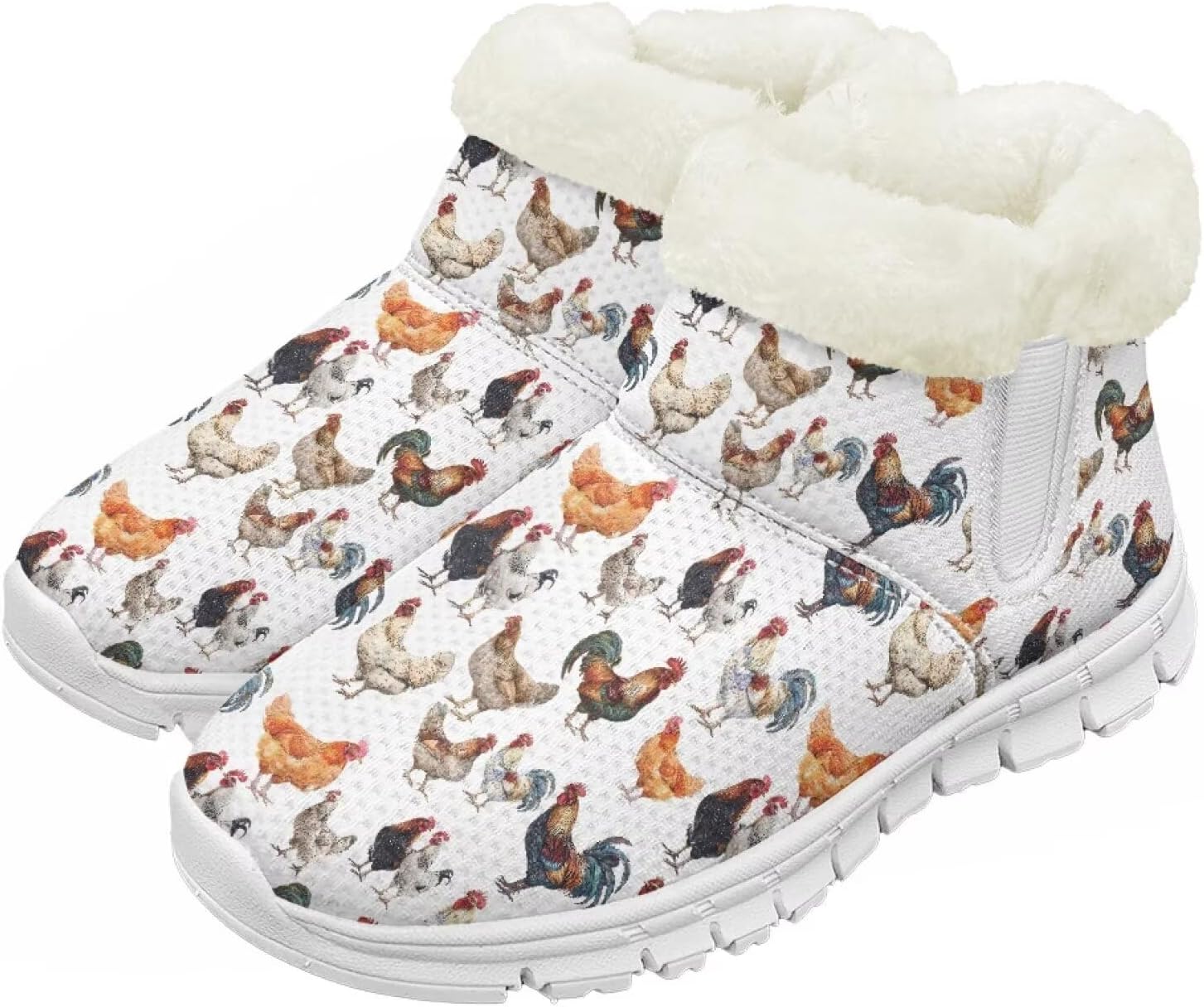 

Детские зимние сапоги для девочек, водонепроницаемые, противоскользящие, для холодной погоды, с искусственным мехом, походные ботинки Goronwyfloyd, Rooster Chicken