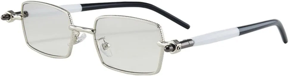 

Солнцезащитные очки UV400 с маленькой оправой и заклепками, двухцветные, для женщин и мужчин, для бега и занятий спортом на открытом воздухе UYPTK, Silver Light Gray