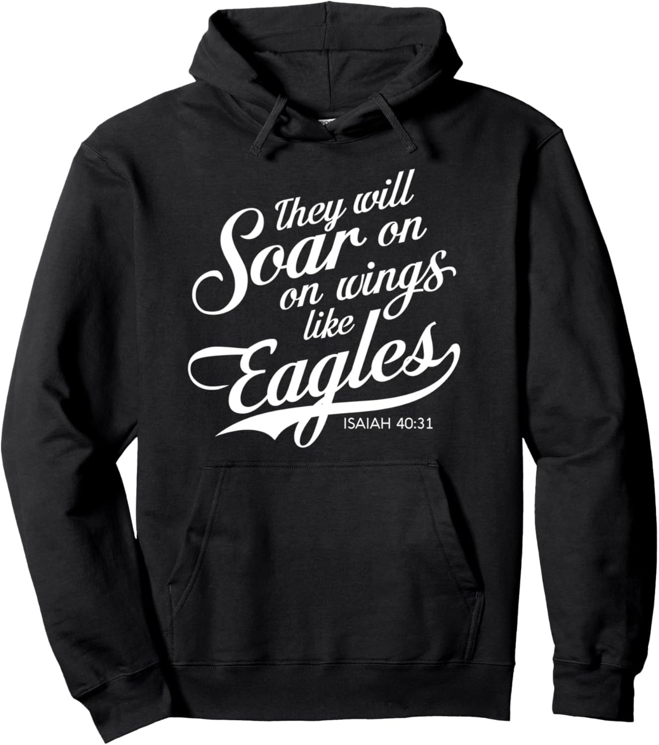 

Парите на крыльях, как орлы. Исаия 40:31. Религиозная толстовка Scripture Blessed Tees, черный
