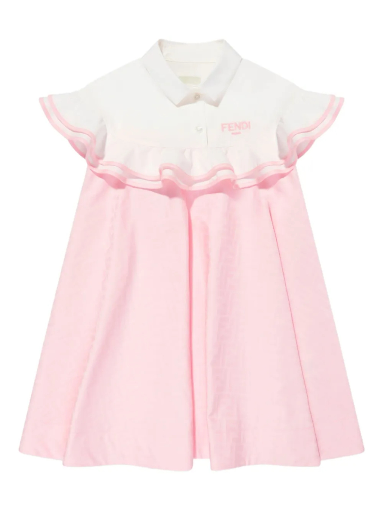 

Платье с вышитым логотипом Fendi Kids, розовый