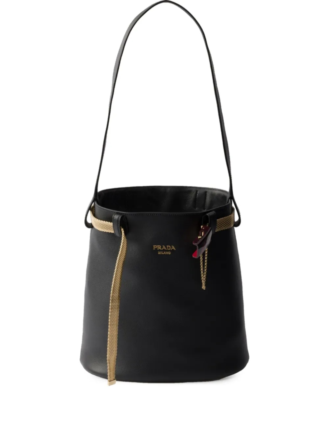 

Prada сумка-ведро с пряжкой, черный