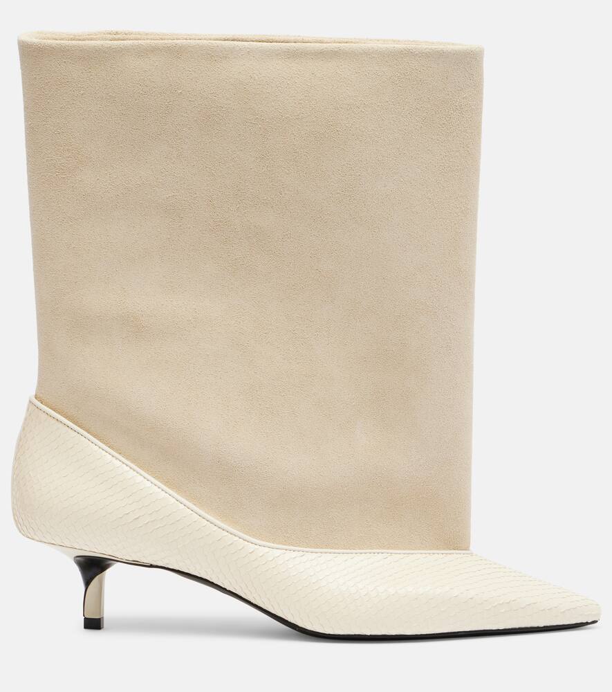 Турни кожаные и замшевые ботинки на щиколотку Jacquemus, Light Ivory — фото 4