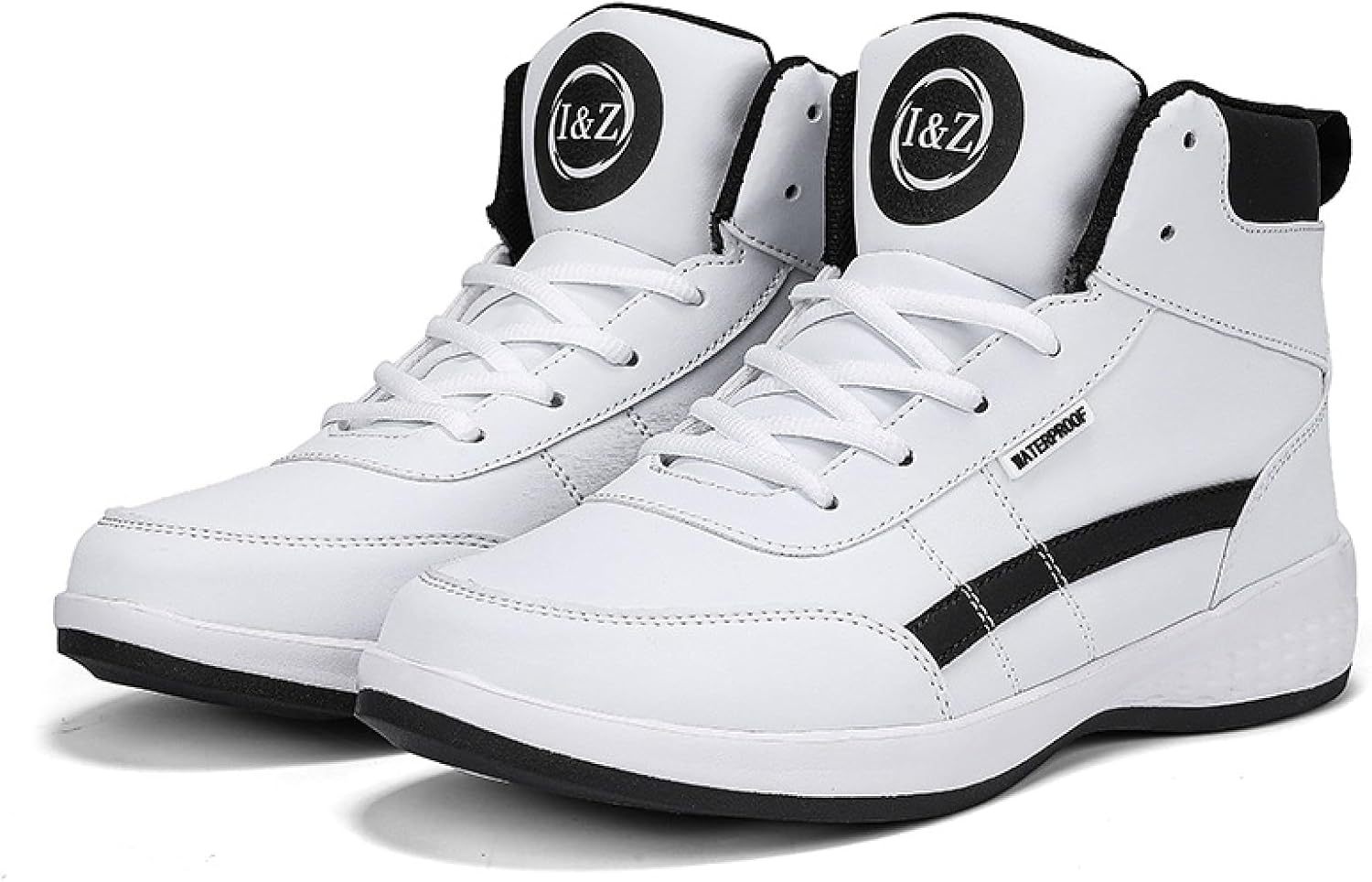 

Мужские кожаные высокие кроссовки на платформе, ботинки до щиколотки, модные комфортные для прогулок, теннисные, повседневные, со шнуровкой, «dad» обувь для улицы и баскетбольного стиля Bhdjk, белый