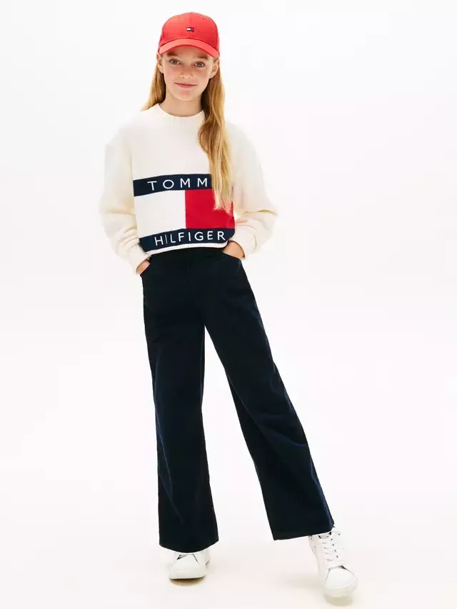 Детский джемпер Heritage, цвет слоновой кости, шелк Tommy Hilfiger — фото 3