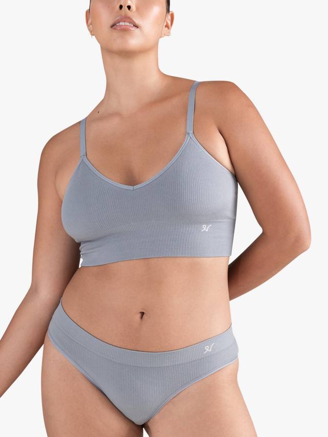 

Бесшовный ребристый удлиненный бралетт Nudea, Storm Grey