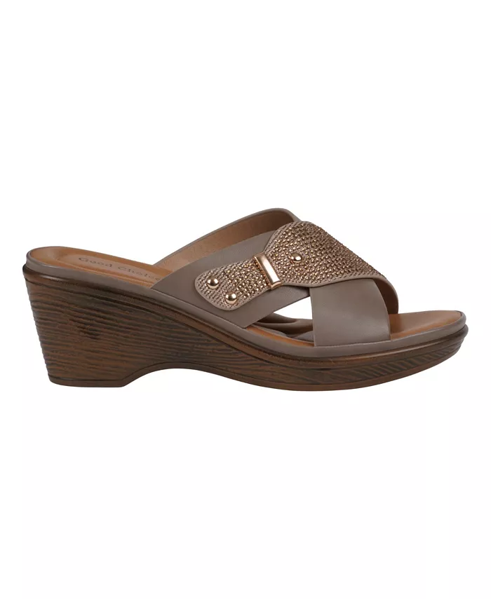 Женские сандалии Ash Crisscross на платформе GC Shoes, коричневый/бежевый — фото 2