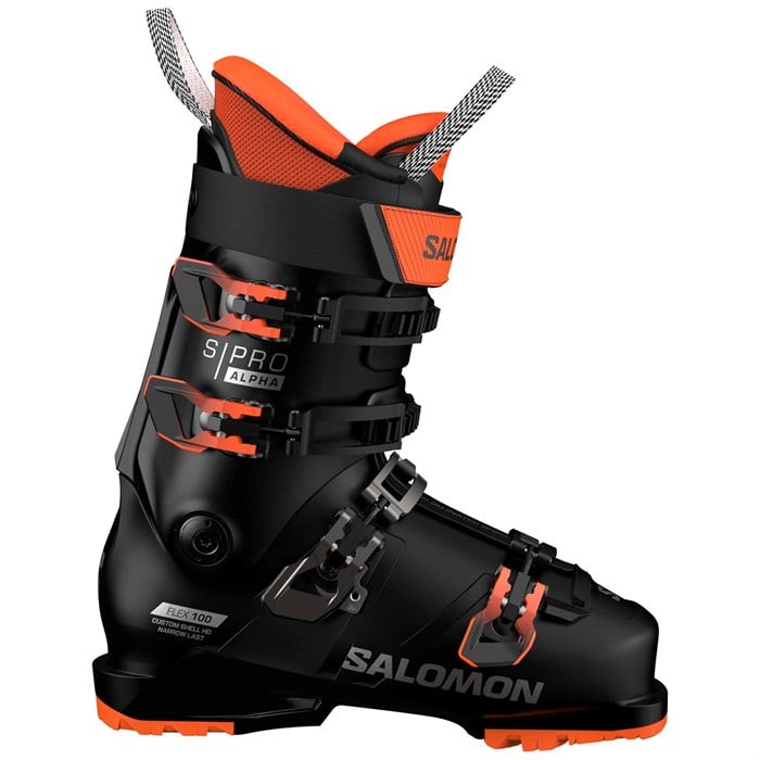 

Горнолыжные ботинки S/Pro alpha 100 gw 2026 Salomon, Black / Dark Grey Metallic / Orange Tiger