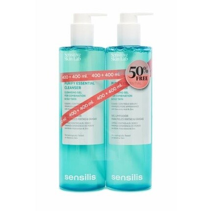 

Sensilis Purify Essential Очищающий гель для лица 400 мл — упаковка из 2 шт.