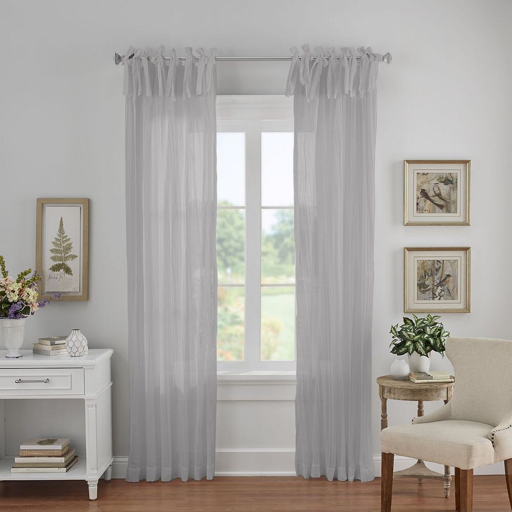 

Elrene Home Fashions Полупрозрачная оконная занавеска Jolie с вкладками, серый